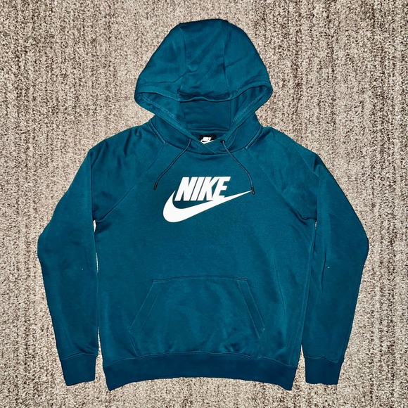 Nike Sportswear Men's Club Fleece Essential Hoodie in Teal - Picture 2 of 8